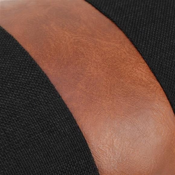 (Only Cover) 2 Pcs Linen Patchwork Faux Leather Throw...